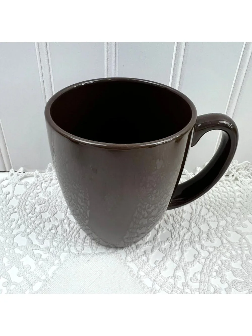 Corelle Set of 4 Stoneware Coffee Tea Mugs 11 Oz Brown Farmhouse MCM